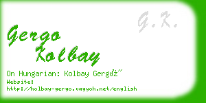 gergo kolbay business card